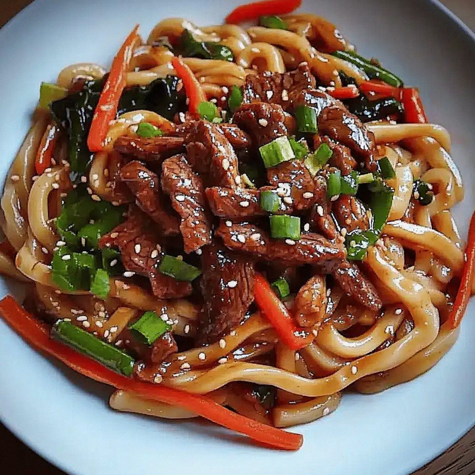 Błyskawiczny yaki udon z wołowiną: Najlepsza szybka kolacja